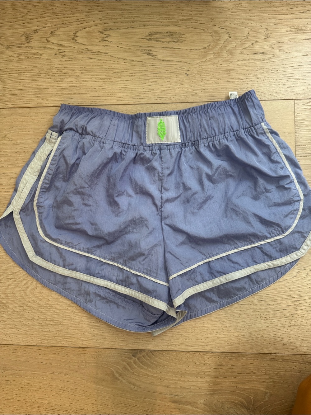 FP Movement by Free People Lavender Blue Athletic Shorts with Cream Trim